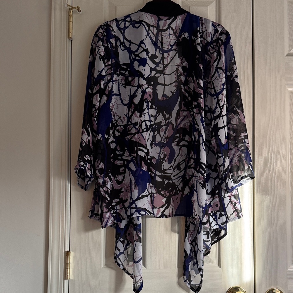 Attitudes by Renée Sheer Open-Front Cardigan – Size L - Picture 3 of 6